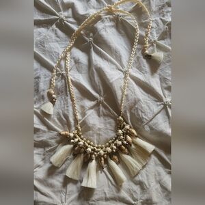 Noonday Collection Cream Tassel Necklace